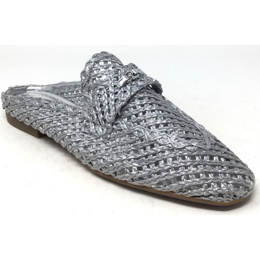 Aerosoles Hannah Raffia Women's Size 10.5 Silver Slip-On Loafer Shoes